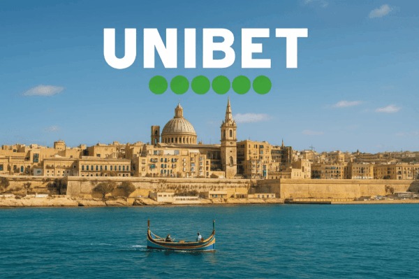 unibet logo op foto van malta