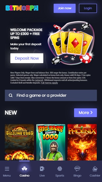 BetMorph uk bitcoin casino
